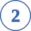 Digit two inside blue-bordered circle
