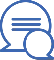 Chat bubbles icon with lines