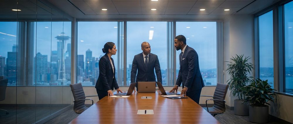 Business meeting in modern office