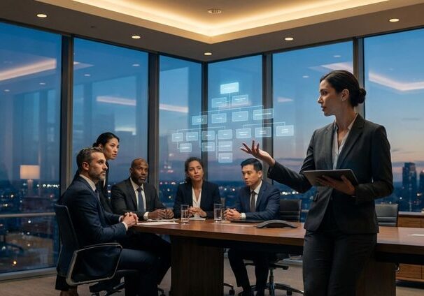 Business meeting in modern office
